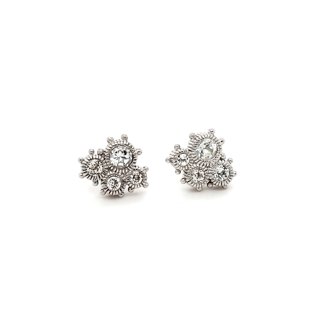 🔵 "Lore Collection"▪︎ White Topaz Sterling Silver Earrings